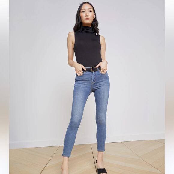 NEW L’AGENCE Margot Skinny Cropped Jeans in Light Vintage Sz 28 - Picture 1 of 12